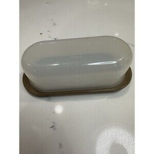 Tupperware Butter Dish #5079A-2 Sheer Lid Brown Base #5080A-4